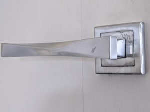 art deco style chrome door handle